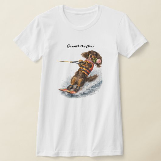 T-shirt Dachshund de ski nautique (Poser)