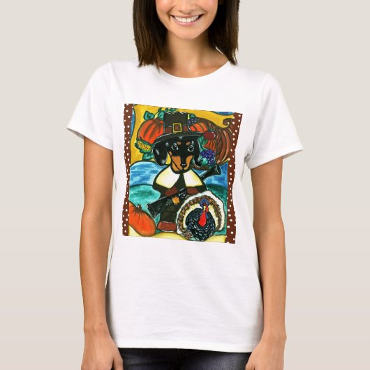 T-shirt Dachshund de Thanksgiving (Devant)
