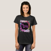 T-shirt Dachshund Dog 90s Nostalgia Rainbow Leopard Print  (Devant entier)