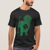 T-shirt Dachshund Dog Shamrock St Patrick's Day Saint Padd (Devant)