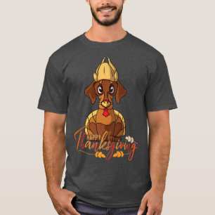 T-shirt Dachshund Doie Dog salue Bon thanksgiving Turke