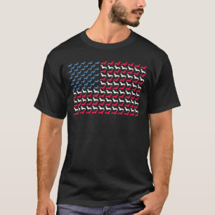 T-shirt Dachshund Drapeau Américain Saucisse Nous 4 juille