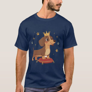 T-shirt Dachshund Duc Chien Saucisse Mignon Couronne Royal