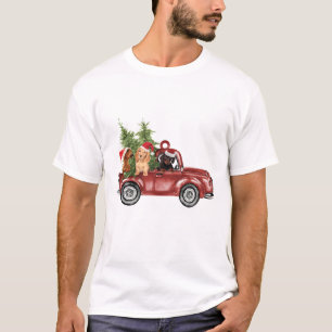 T-shirt Dachshund En Voiture Ornement Noël Ornements Noël