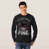 T-shirt Dachshund Et Le Vin Font Tout Boire Vin Fin (Devant entier)