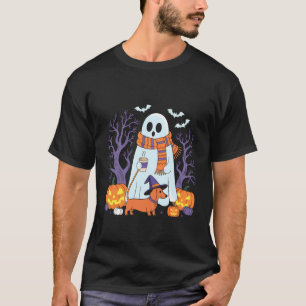 T-shirt Dachshund fantôme qui marche Saison effrayante drô