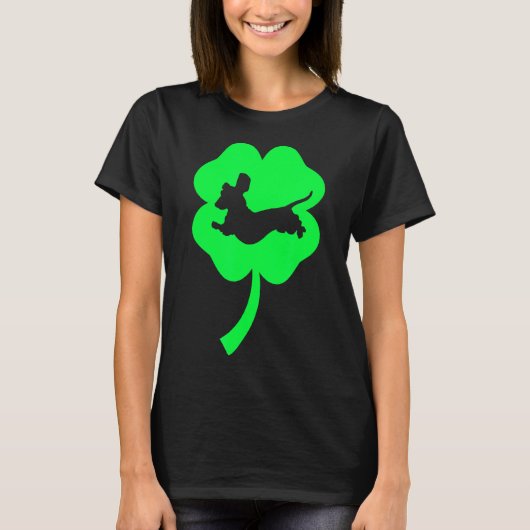 T-shirt Dachshund Feuille verte C (Devant)