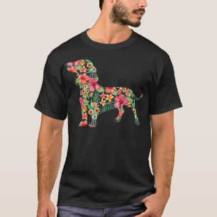 T-shirt Dachshund Flower Funny Dog Silhouette Floral Gifts