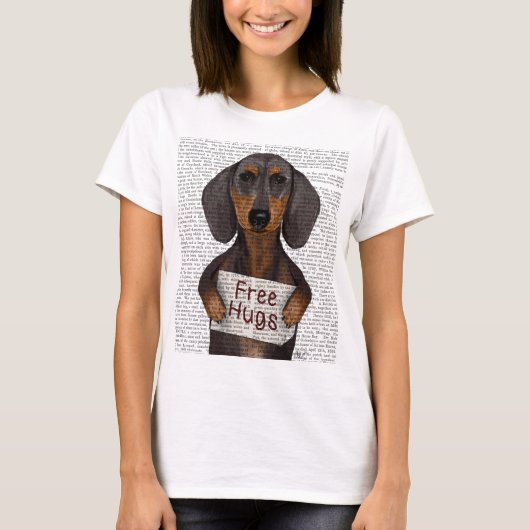 T-shirt Dachshund Free Hugs (Devant)