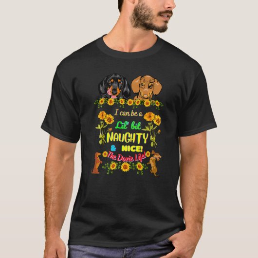 T-shirt Dachshund Funny Animal Wiener Chien mignonne Naugh (Devant)