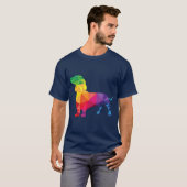 T-shirt Dachshund Gay pride LGB Rainbow Drapeaux Chien (Devant entier)