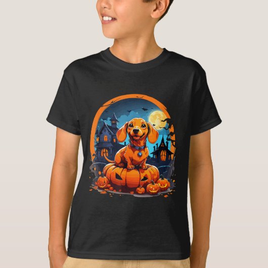 T-shirt dachshund Halloween (Devant)