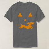 T-shirt Dachshund Halloween Éffrayant visage drôle chien c (Design devant)