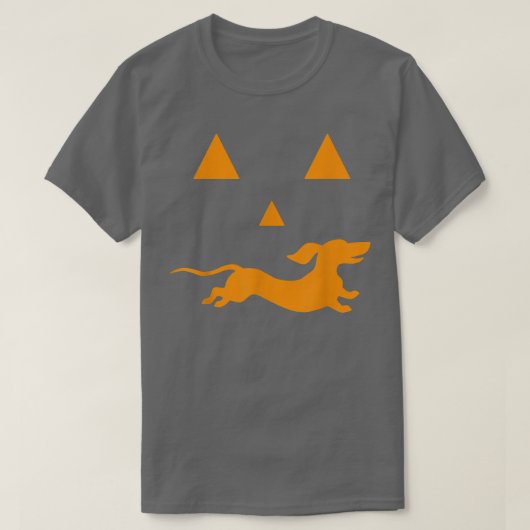 T-shirt Dachshund Halloween Éffrayant visage drôle chien c (Design devant)