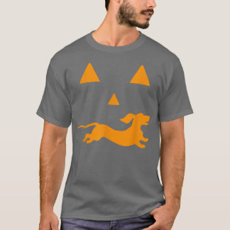 T-shirt Dachshund Halloween Éffrayant visage drôle chien c