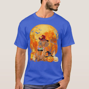 T-shirt Dachshund Halloween Witch Lune bonbonTrick
