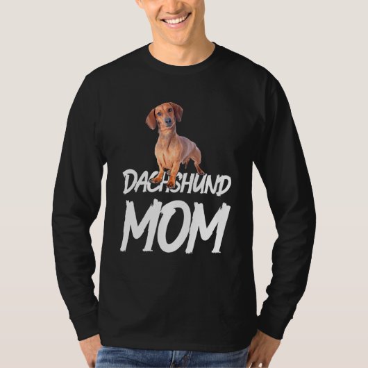 T-shirt Dachshund Idée Maman Pour Anniversaire Ou Noël (Devant)