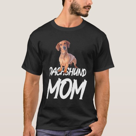 T-shirt Dachshund Idée Maman Pour Anniversaire Ou Noël (Devant)