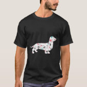 T-shirt Dachshund Joyeux Pyjama de Noël Dons Drôle Pour M (Devant)