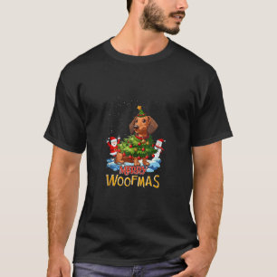 T-shirt Dachshund Joyeux sapin de Noël Lumières Chien X Ma