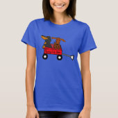 T-shirt Dachshund Little Red Wagon (Devant)