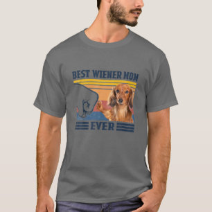 T-shirt Dachshund Longhair Meilleure maman Wiener Jamais V