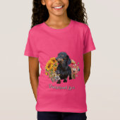 T-Shirt Dachshund Love Chien en Design Fleur sauvage (Devant)
