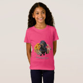 T-Shirt Dachshund Love Chien en Design Fleur sauvage (Devant entier)