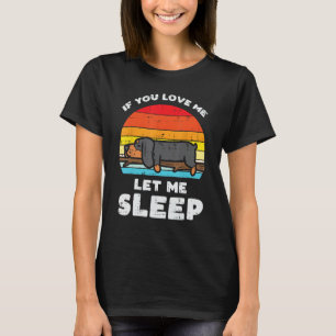 T-shirt Dachshund Love Let Me Sleep Retro Animal Animaux A
