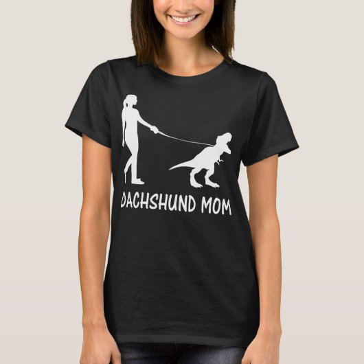 T-shirt Dachshund Maman Doxie Mama Chien Dinosaure Femmes (Devant)