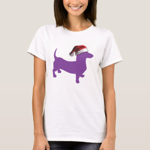 T-shirt Dachshund mauve de Noël
