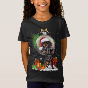 T-Shirt Dachshund Miroir Ornement Décoration Noël Tre