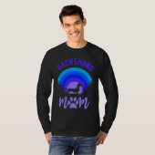 T-shirt Dachshund Mom Purple Blue Sunset (Devant entier)