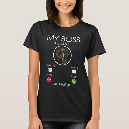 T-shirt Dachshund mon patron (Devant)