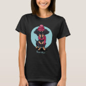 T-Shirt Dachshund noir et feu (Devant)