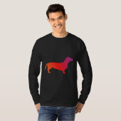 T-shirt Dachshund Orange À Violet (Devant entier)