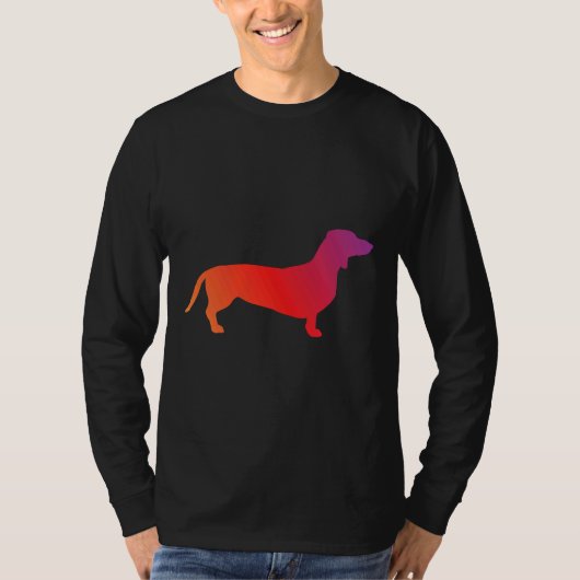 T-shirt Dachshund Orange À Violet (Devant)