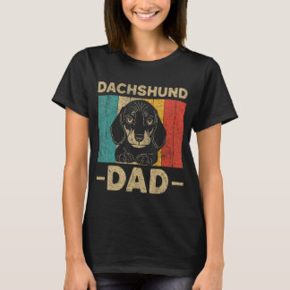 T-shirt Dachshund Papa Retro Dachshund