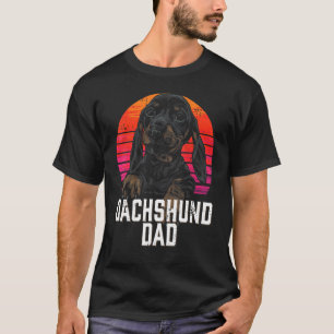 T-shirt Dachshund Papa Retro Weiner Sausage Chien Papa Bad