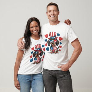 T-shirt Dachshund Patriotique