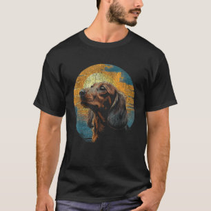T-shirt Dachshund Portrait - Wiener Dog Sunset Pour Animau