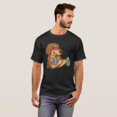 T-shirt Dachshund Powerlifting Weightlifting Deadlifting (Devant entier)