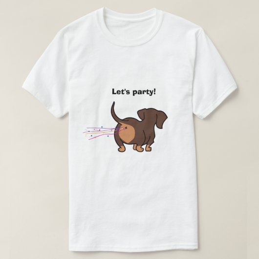 T-shirt Dachshund qui péte (Design devant)