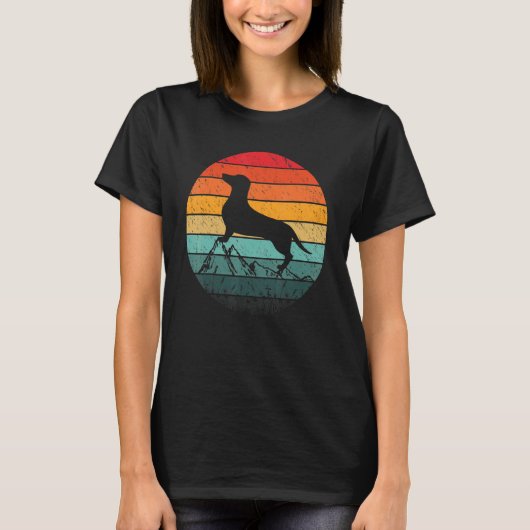T-shirt Dachshund Retro Chiens Vintages (Devant)