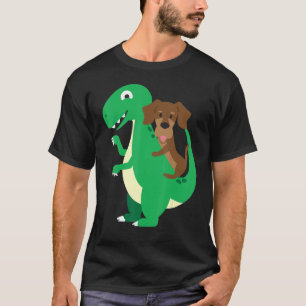 T-shirt Dachshund Riding T Rex Dinosaur Dino Chien Hallowe