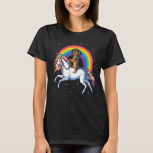 T-shirt Dachshund Riding Unicorn Femmes Cadeaux Arc En Cie