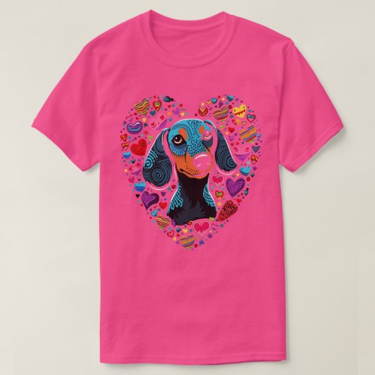 T-shirt Dachshund Saint-Valentin (Design devant)