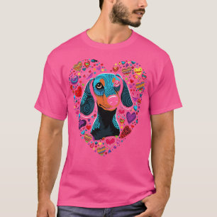 T-shirt Dachshund Saint-Valentin
