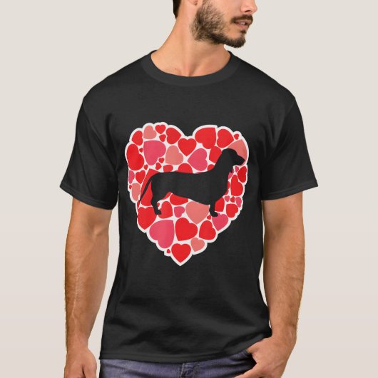 T-shirt Dachshund Saint Valentin Dachshund (Devant)