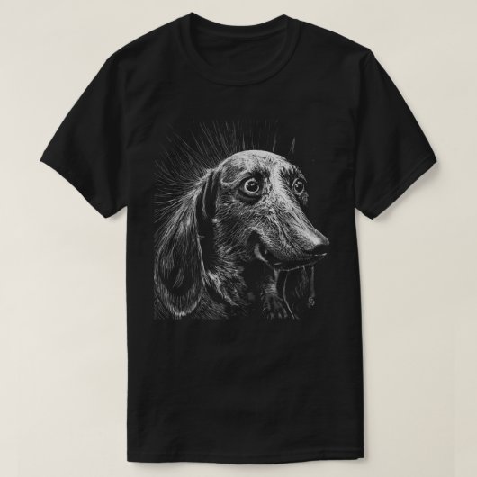 T-shirt Dachshund Scratchboard (Design devant)